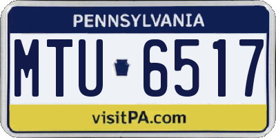 PA license plate MTU6517