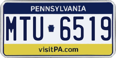 PA license plate MTU6519