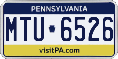PA license plate MTU6526