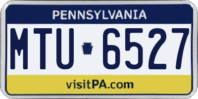 PA license plate MTU6527