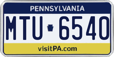 PA license plate MTU6540
