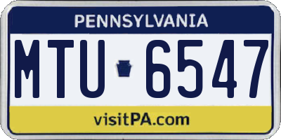 PA license plate MTU6547