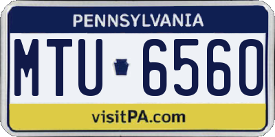 PA license plate MTU6560