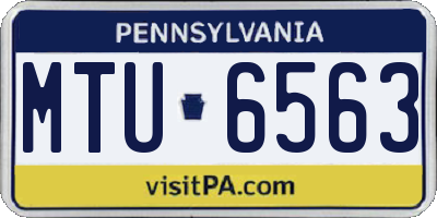 PA license plate MTU6563