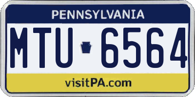 PA license plate MTU6564