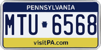 PA license plate MTU6568