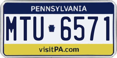 PA license plate MTU6571
