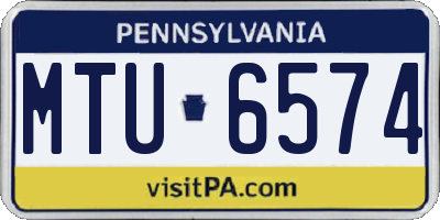 PA license plate MTU6574