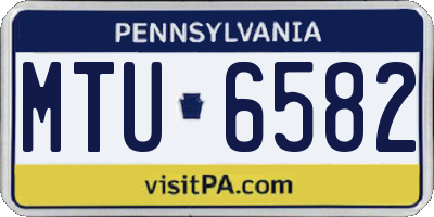 PA license plate MTU6582