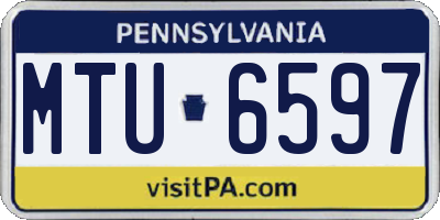 PA license plate MTU6597