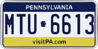 PA license plate MTU6613