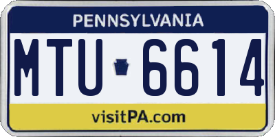 PA license plate MTU6614