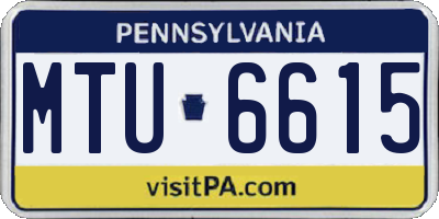 PA license plate MTU6615