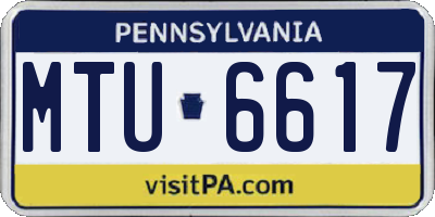 PA license plate MTU6617