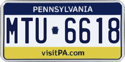 PA license plate MTU6618