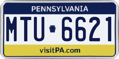 PA license plate MTU6621