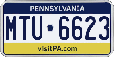 PA license plate MTU6623