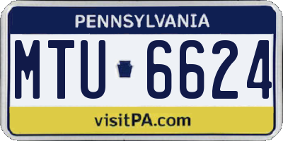 PA license plate MTU6624