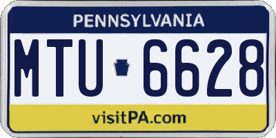 PA license plate MTU6628