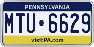 PA license plate MTU6629