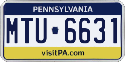 PA license plate MTU6631