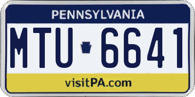 PA license plate MTU6641