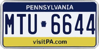 PA license plate MTU6644