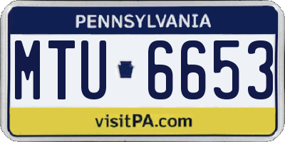 PA license plate MTU6653