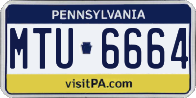 PA license plate MTU6664