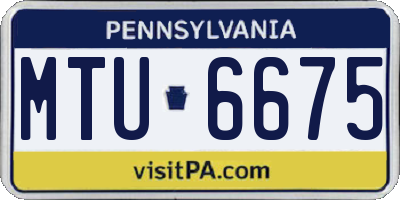 PA license plate MTU6675