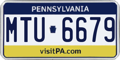 PA license plate MTU6679