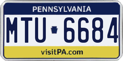 PA license plate MTU6684