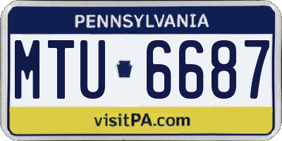 PA license plate MTU6687