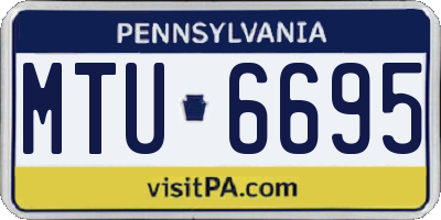 PA license plate MTU6695