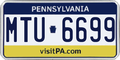 PA license plate MTU6699