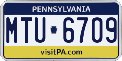 PA license plate MTU6709