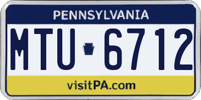 PA license plate MTU6712