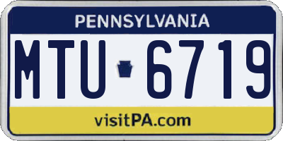 PA license plate MTU6719