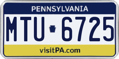 PA license plate MTU6725