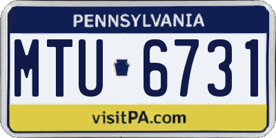 PA license plate MTU6731