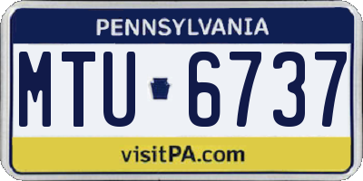 PA license plate MTU6737