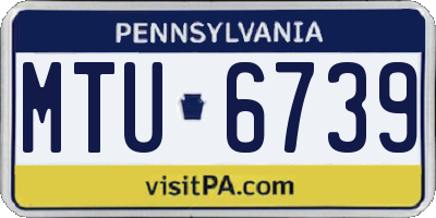 PA license plate MTU6739