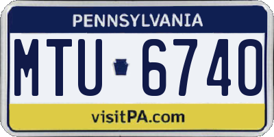 PA license plate MTU6740