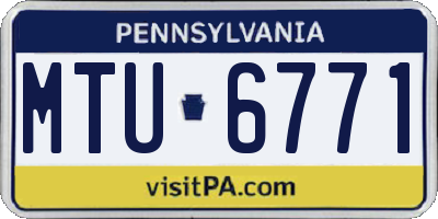 PA license plate MTU6771
