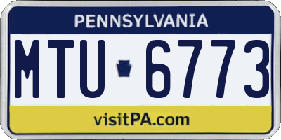 PA license plate MTU6773