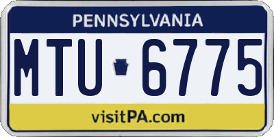 PA license plate MTU6775