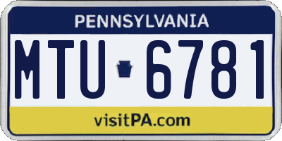 PA license plate MTU6781