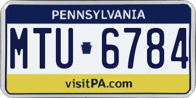 PA license plate MTU6784
