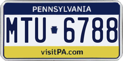 PA license plate MTU6788