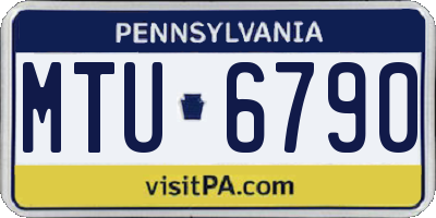 PA license plate MTU6790